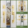 Moquin Double Front Door Lock Set, Brushed Gold Square Front