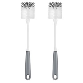 MR.SIGA Long Handle Bottle Brush, Flexible Scrub Brush for Water Bottles, Glasswares, Mugs, Gray, 2 Pack