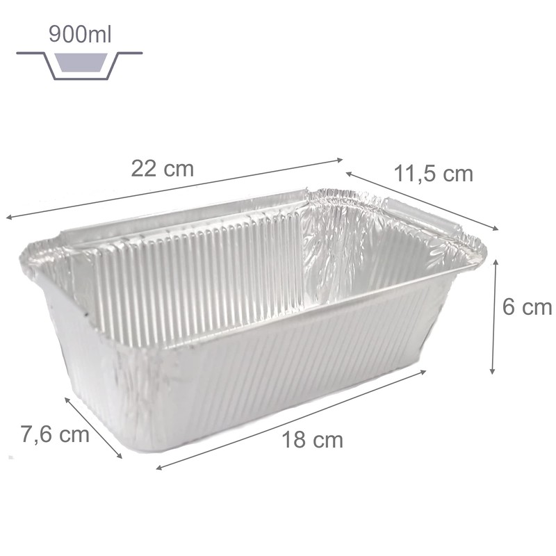 Miamex - 25 x Disposable Aluminium Food Transport Bowls with