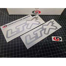 LTX Outline Decals (2-Pack) Racing Hood Window Stickers 8.5" Fits Corvette Camaro CTSV LT1 LT4 LT5 Select Color: (Metallic Silver, 2)