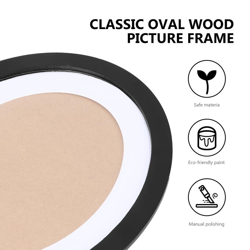 Black Oval Frame Oval Picture Frame 10 Inch with Seamless