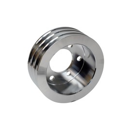 Aluminum Crankshaft Pulley Replacement Fits Ford Big Block FE 360, 390, 427 & 428 Engines, 3 Groove, Satin Aluminum Finish #18-0390-3CRA