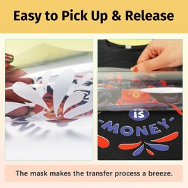 TransOurDream Tru-Heat Transfer Mask for Dark T Shirts Transfer Paper (10 Sheets, 11"x17") Clear Iron on Transfer Tape for Printable HTV Vinyl (TAPD-10)