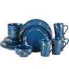 Loymokinar Modern Porcelain 16 Piece White and Gold Dinnerware Set,