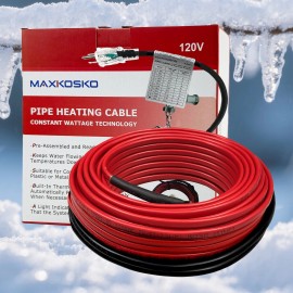 MAXKOSKO 7 Feet Pipe Heat Cable for Water Pipe Freeze Protection