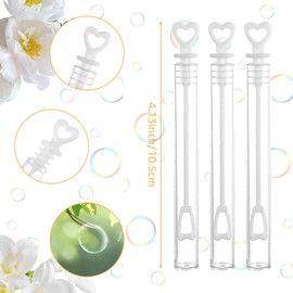 LOLYSIC 200PCS Wedding Bubbles Bulk, White Mini Bubble Wands Bulk, Heart Bubble Wands for Wedding, Celebration Party Favor for Guests, Party Supplies for Weddings, Valentine's Day, Anniversaries