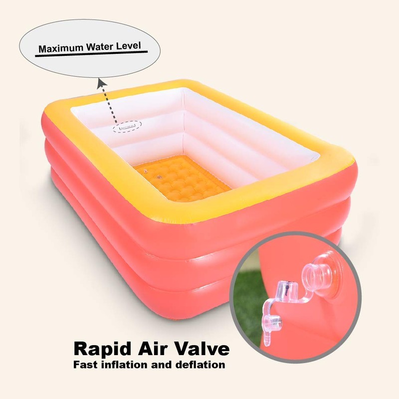 Inflatable Swimming Pool, 59" X 45" X 20" Kiddie Pools