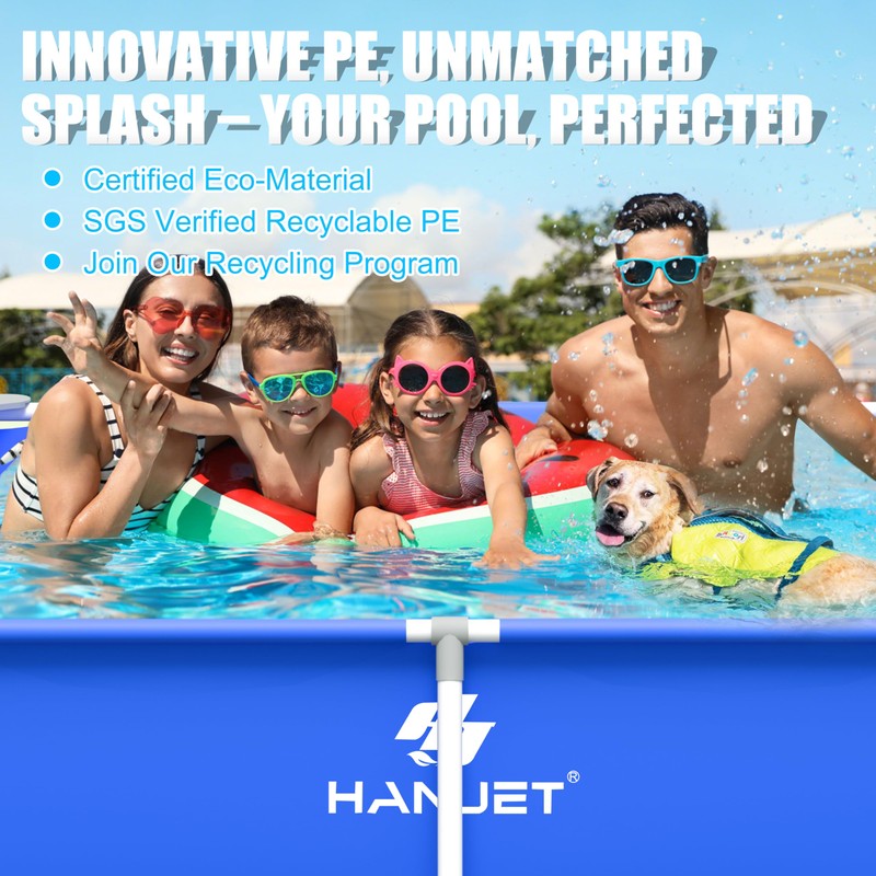 Hanjet 3.6 Foot x 13.8 Inch Kids Small Deep Pool