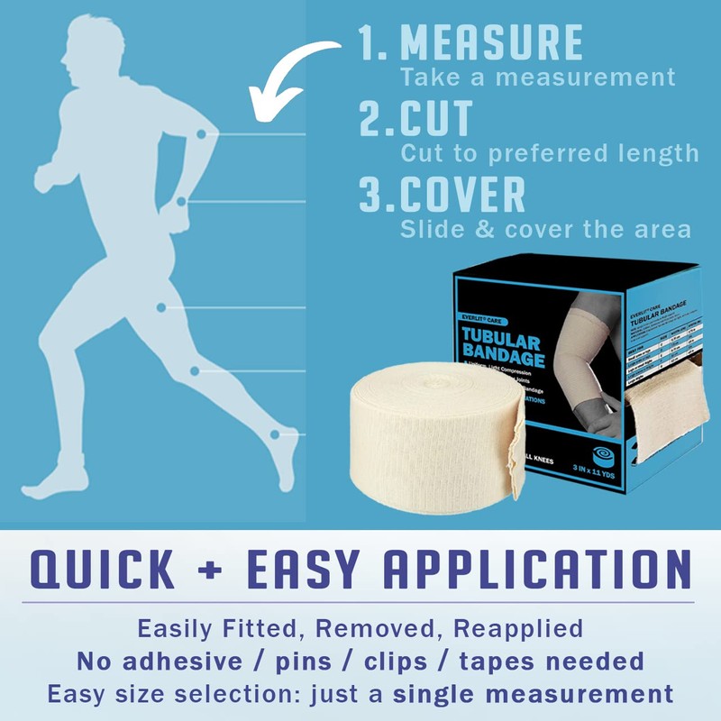 EVERLIT Elasticated Tubular Support Bandage | Stockinette Tubing for Large