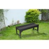 All-Weather Black Adirondack Bench with Backless HDPE Seat Wood Texture