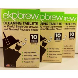 Ekobrew 3 Keurig Cleaning Tablets 10 Ct for Keurig Single Cup Cleaner Brewers & Ekobrew