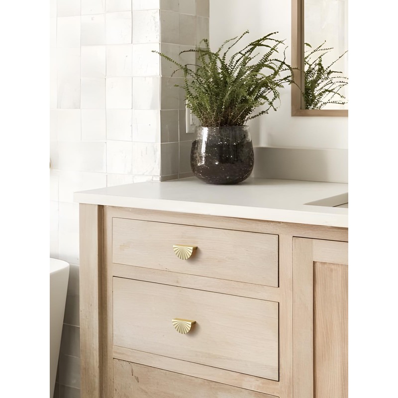 JIASENBAO 10 Pack Brushed Gold Cabinet Pulls 3" Hole Center