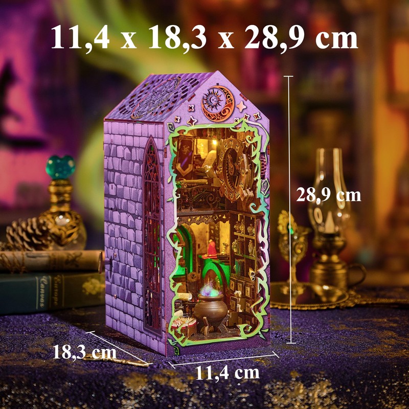 BenBen Book Nook Kit, DIY Dollhouse Kit with Light, Bookshelf