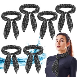 6 Pcs Cooling Neck Wraps Neck Cooler Scarf Cooling Bandana for Women Men Hot Weather Outdoor Activities Cooler(Black)