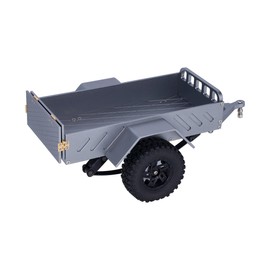 Aluminum 1/18 1/24 Small Scale RC Crawler Car Utility Trailer for TRX4M SCX24 FMS FCX24 AX24 Upgrade Parts (Titanium)