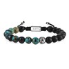 GAVU Natural Stone, Stainless Steel, Yin Yang Power Stone Bracelet,
