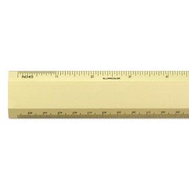 Alumicolor Aluminum Non-Slip Desk Ruler, 18IN , Gold