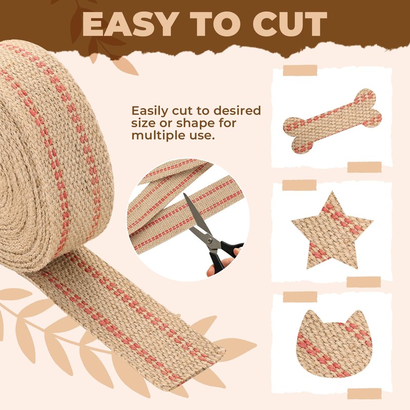 NATGAI Jute Webbing Tape, 5 cm (2 inch) Wide, 9.1