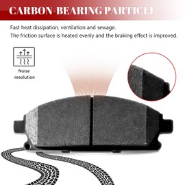 YXPCARS Ceramic Disc Brake Pads Set Front and Rear Replacement for Nissan Quest 2004 2005 2006 2007 2008 2009 2011 2012 2013 2014 2015 2016 2017/ X-Trail 2005-2006