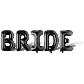 40inch Bride Balloons - Jumbo Bride to Be Balloons for Bridal Shower Bachelorette Party Decorations and Engagement Party Supplies （Black）