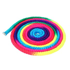Gymnastics Rope Skipping Rope 2.8 Metres Children's Rainbow Colour Rhythmic Gymnastics Rope Firm Competition Art Training Rope