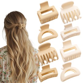 Small Hair Clips for Women Girls, 8 PCS Small Claw Clips for Thin/Medium Fine Hair 1.7 Inch Mini Matte Hair Jaw Clips Non-Slip Tiny Hair Clips 4 Style
