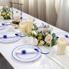 WELLIFE 210 Piece Blue Disposable Dinnerware Set,Plastic Plates for Party,