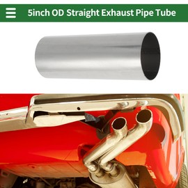 X AUTOHAUX 3" OD 200mm/7.9inch Length Straight Exhaust Pipe Tube T316 Stainless Steel Car Tubing Piping Surface Polishing Silver Tone