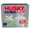 Husky 55-Gallon Clear Flap Tie Drum Liner Trash Bags (80