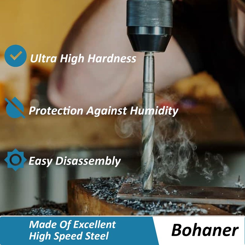 Bohaner 2Pc 6mm & 8mm HSS Tip High-Speed Steel Cobalt