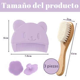 3 Piezas Cepillo Para Bebe, Cepillo Bebe, Cepillo Para Cabello Bebe, Peine Para Bebe, Cepillo Para Bebe Cabello Recien Nacido, VersáTil, Suave Y Adecuado Para El Cuidado Del Cabello De Los BebéS