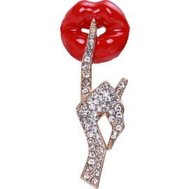LIFKOME Lips Brooch Decor Hats Pin for Backpacks Suit Lapel Pin Hat Lapel Pin Rhinestone Lapel Pin Backpack Pin Brooches for Women Scarf Pin Clothing Badge Brooch Pin Suit Brooch Alloy