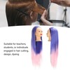 Blue Pink Hair Mannequin Training Head with Holder Hair Styling