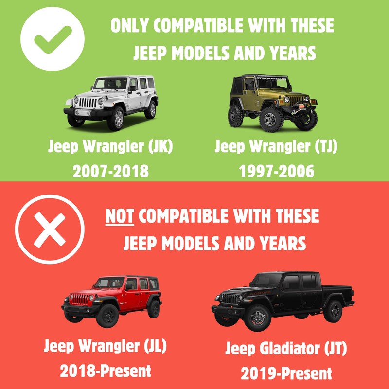 No Adhesive 8 Pack Duck Holder for Jeep Wrangler JK/TJ
