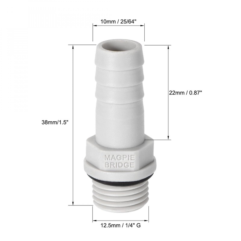 sourcing map PVC Barb Hose Fitting Connector Adapter 10mm or