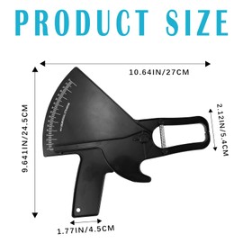 Body Fat Calipers, Professional Dual Spring Calipers, Body Fat Tape Measure Tool for Body Fitness Measurement (Black)