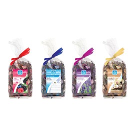 4 pack Potpourri Fragrances, Long-Lasting Scented Dried Botanicals for Home, Bathroom, Wild Berries, Fluffy Towels, Lavender, Vanilla & Coconut