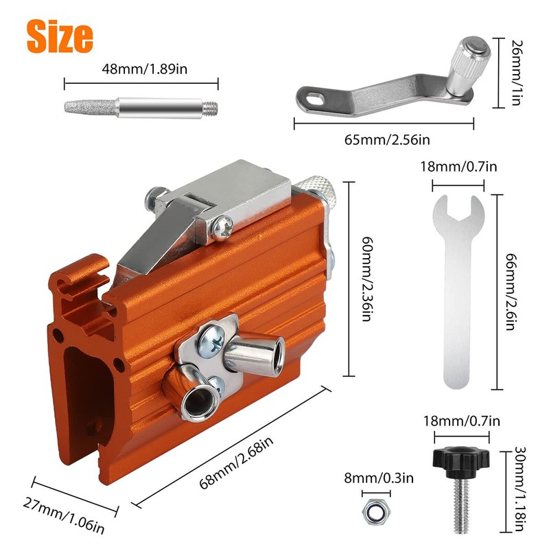 Chainsaw Sharpener, Chainsaw Sharpening Jig Kit with Tungsten Burr, Hand-Cranked