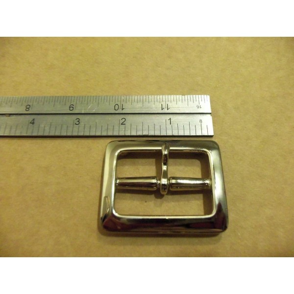 Unbranded 1 3/4" Nickeled Solid Brass Square Middle Bar Belt