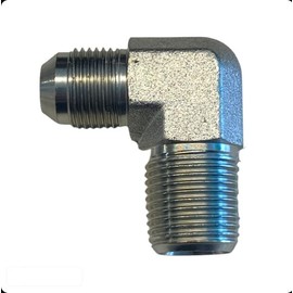 3/8" Male JIC to 1/2" Male Pipe NPT Elbow 90° Hydraulic Adapter