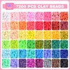 ANSHINE 8420pcs Clay Beads Bracelet Making Kit, 48 Colors 7200