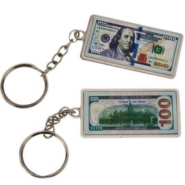 CLGIFT Set of 12 100 Hundred Dollar Bill money fun gift Keychain USA Patriotic Souvenir Gift (100 dollar)