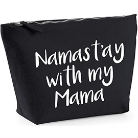 Hippowarehouse Namast'ay With My Mama printed make up cosmetic wash bag 18x19x9cm
