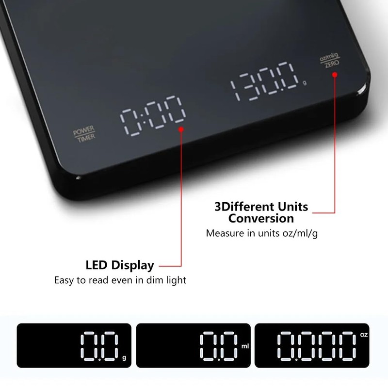 Mini Coffee Scales with Timer Digital Coffee Electronic Scales USB