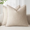 Foindtower Pack of 2, Decorative Linen Soild Throw Pillow Covers