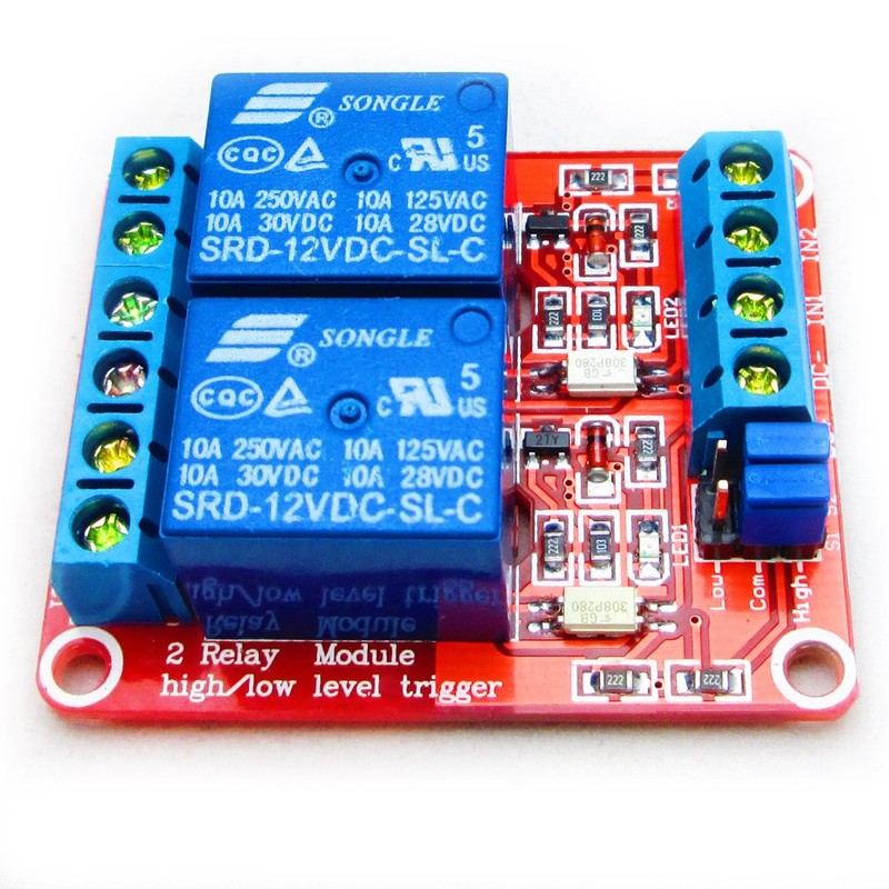 Hailege 2pcs DC 12V 2 Channel Relay Module with Isolated
