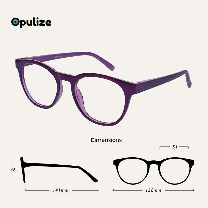 OPULIZE B5 Blue Light Filter Cool Round Frame Spring Hinges