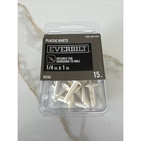 Everbilt 15 pcs Everbilt 1/4 x 1 in Plastic Rivets,