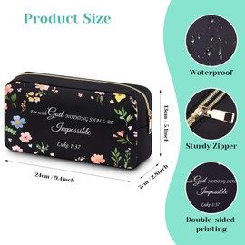 Motivational Christian Gifts for Women Makeup Bag for Mum Aunt Sister Cosmetic Bag Inspirational Religious Gift for Friend Encouragement Spiritual Religious Bible Gifts for Women Cosmetic Bag
