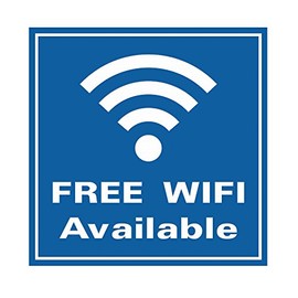 All Quality Free WiFi Available Wall/Door Sign - Blue (Large)